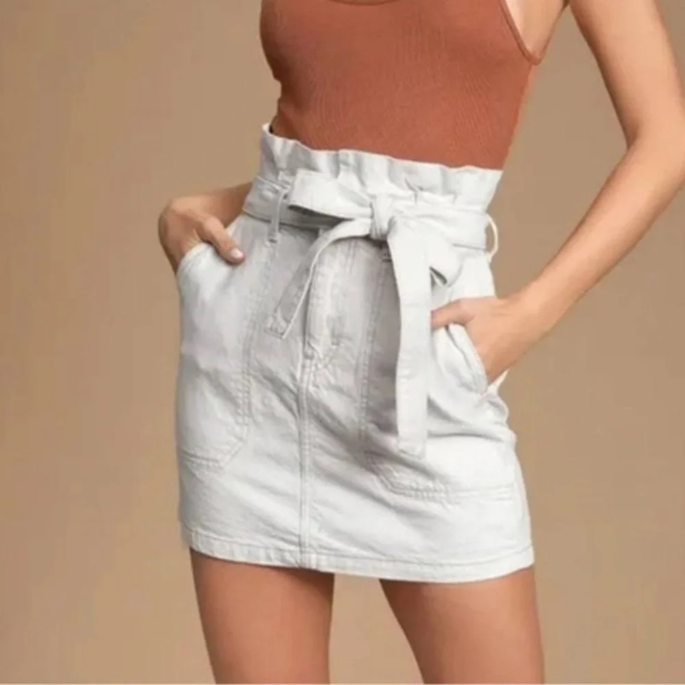 Free People “Splendor in the Grass” paperbag waist miniskirt
